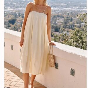 Free people, light yellow midi dress